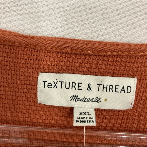 New Madewell Burnt Orange Tie Front Knit V Neck Relaxed Fit Pullover Top XXL - Picture 2 of 9